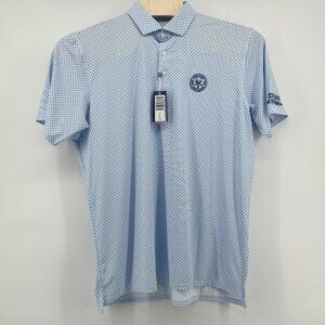 Holderness & Bourne Mens Blue/White Arrow Graphic Short Sleeve Golf Polo XL NWT